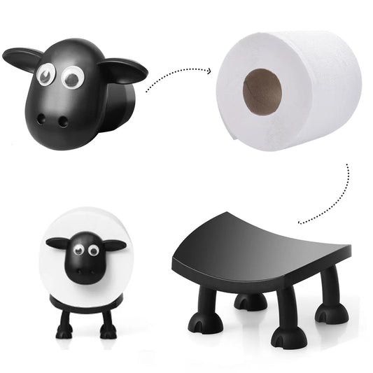 Sheep Toilet Roll Holder Funny Resin Sheep Roll Paper Holder Creative Stackable Animal Tissue Organiser